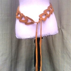 Suede Triangle Linked Boho Belt